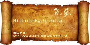 Willinszky Gizella névjegykártya